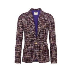 NEW L’Agence Chamberlain Tweed Blazer (Sz 6) Single Button Purple Multi READ